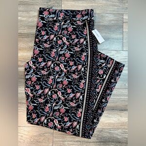 NWT Roz & Ali Wide Leg Pants / Size 2X / Black Floral Boho